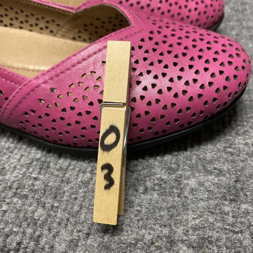 Dansko Neely Perforated Leather Flats Womens 36 / US 6 Pink Slip On Shoes - Picture 11 of 11